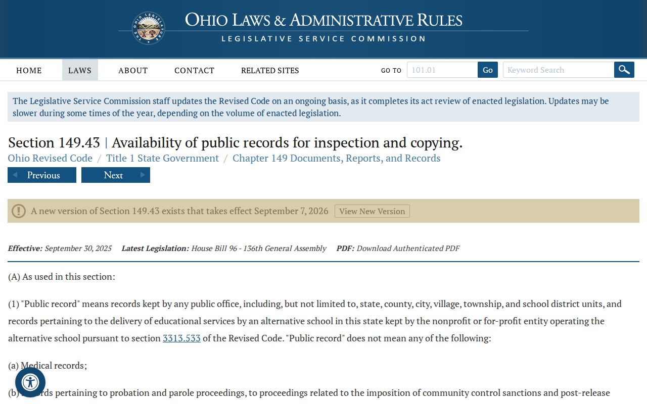 Jackson County court records Ohio Public Records Act source