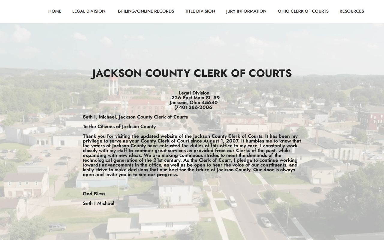 Jackson court docket access through the Jackson County Clerk of Courts