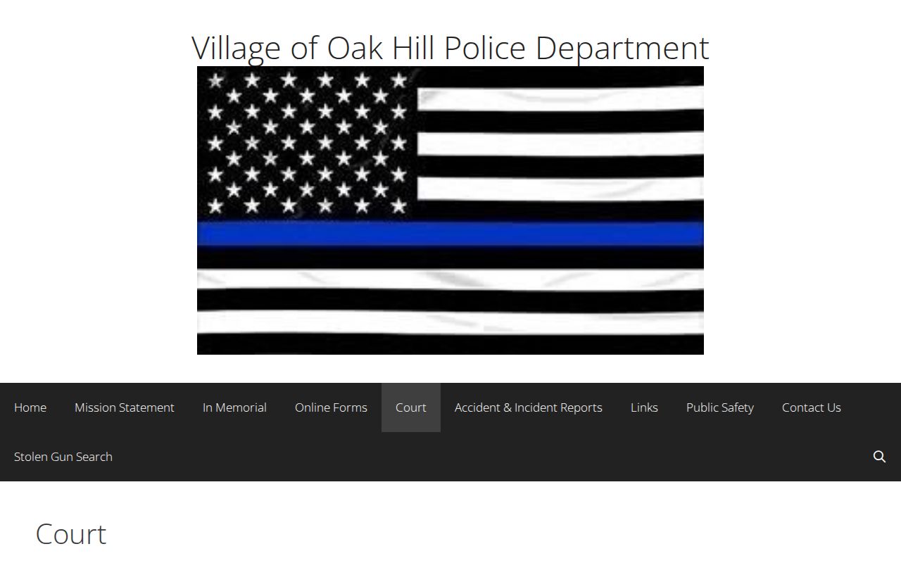 Oak Hill court docket routing from Oak Hill Police to Jackson County Municipal Court