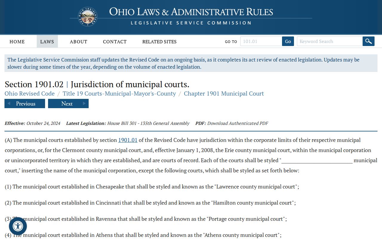 Wellston court docket jurisdiction in Jackson County under Ohio municipal court law